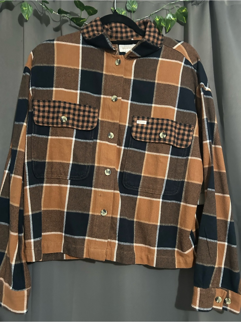 Brixton Hide/Black Checked Flannel Shirt Jacket